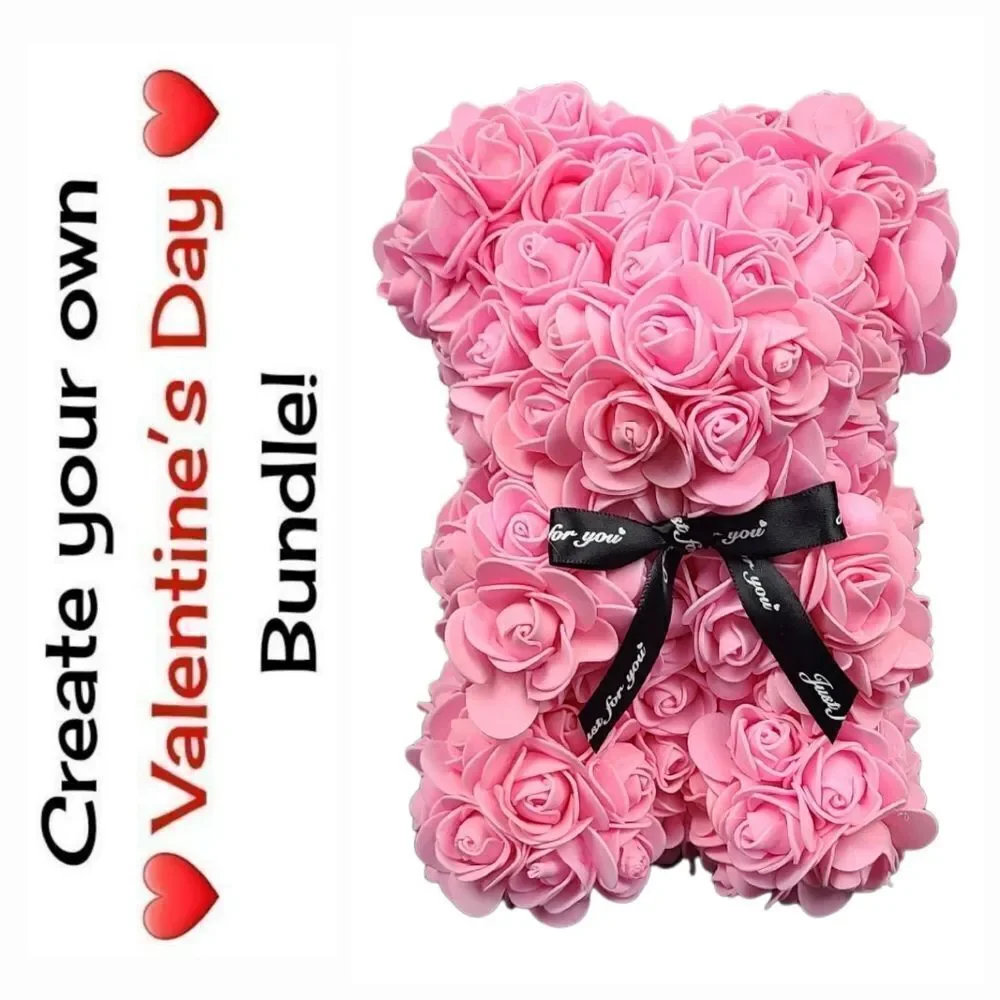 Barbie Pink Rose Bear Gift Bubblegum Pink Cute Aesthetic Girlfriend Surprise